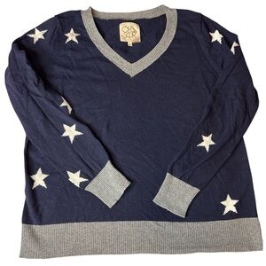 Chaser Navy Sweater with White Stars S